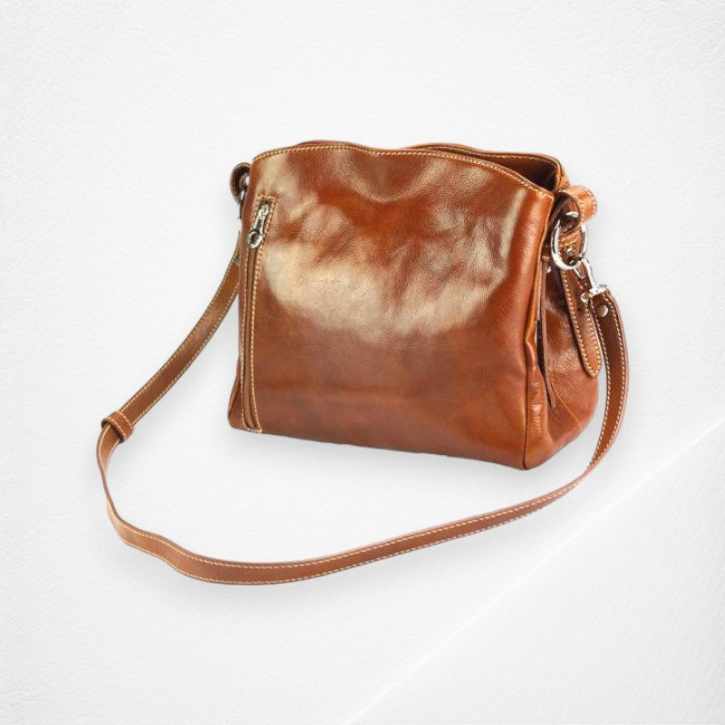 Viviana V Leather Shoulder Bag