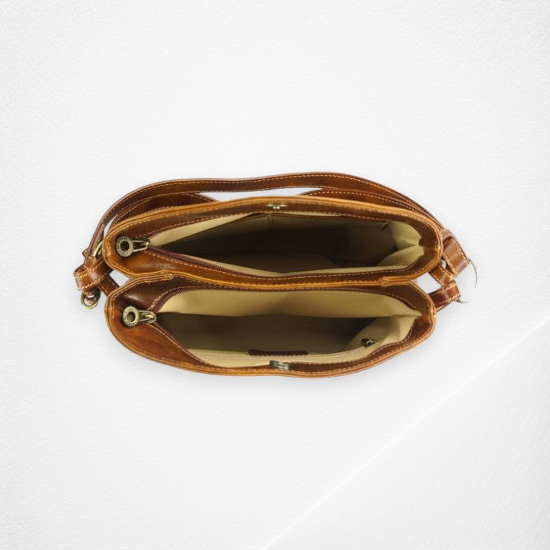 Viviana V Leather Shoulder Bag