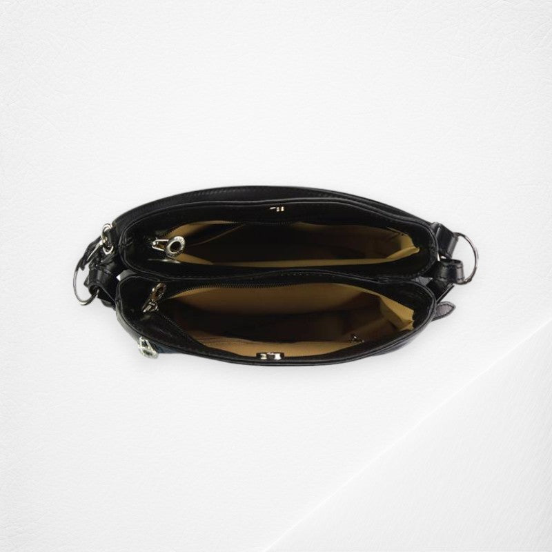 Viviana V Leather Shoulder Bag