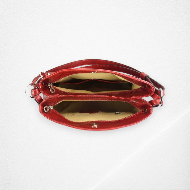 Viviana V Leather Shoulder Bag