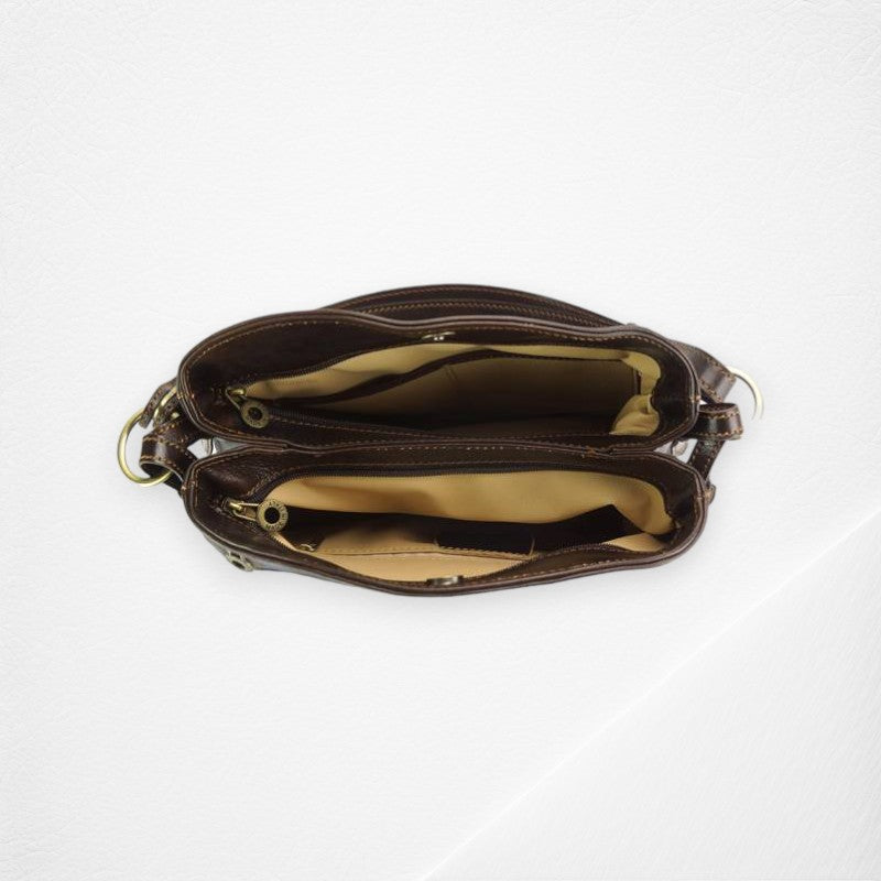 Viviana V Leather Shoulder Bag