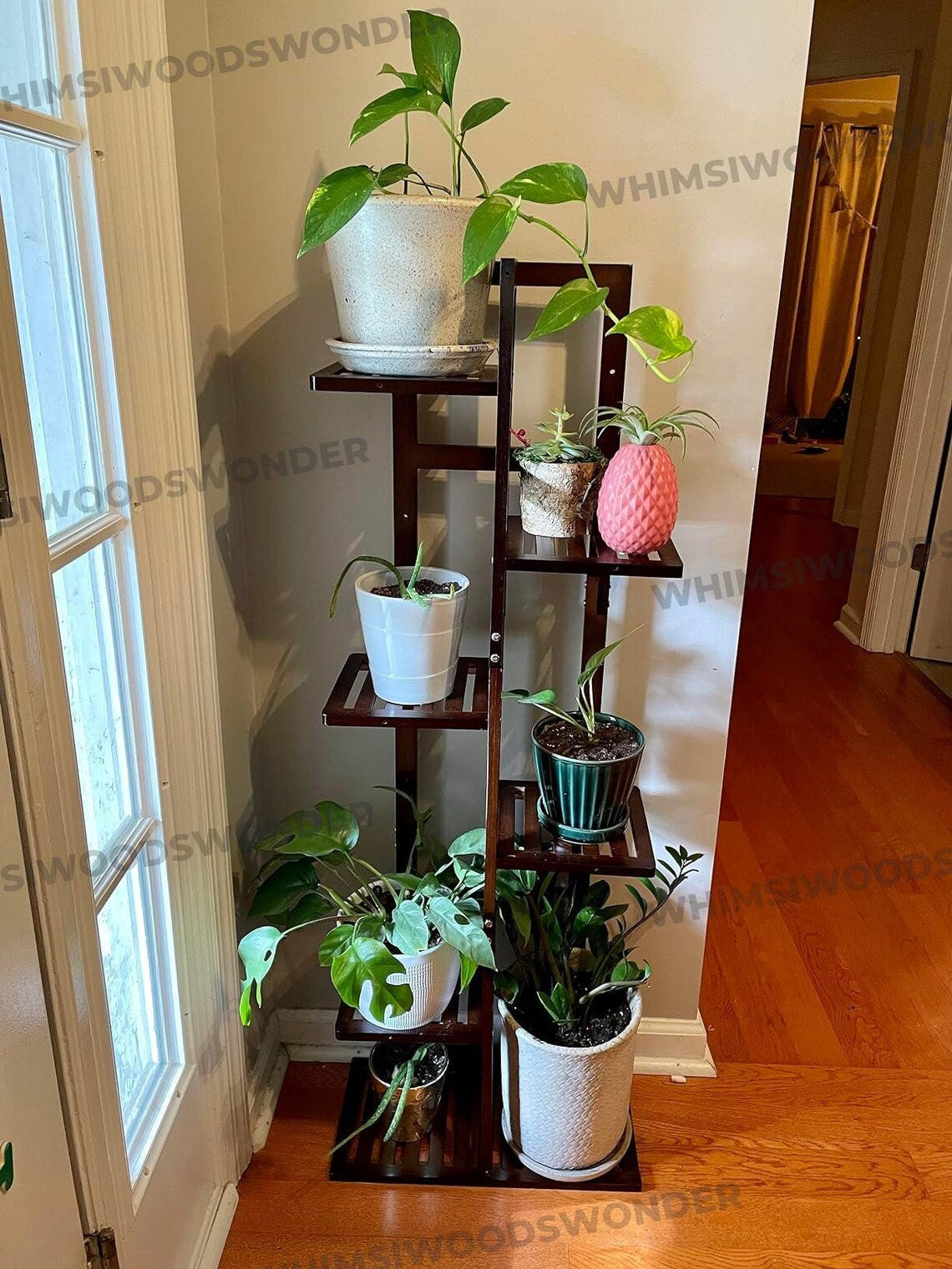 6 Tier 7 Potted Bamboo Plant Stand | Tall Plant Stand | Plant Holder | Modern Plant Stand | Plant Stand Indoor | Plant Lover Gift