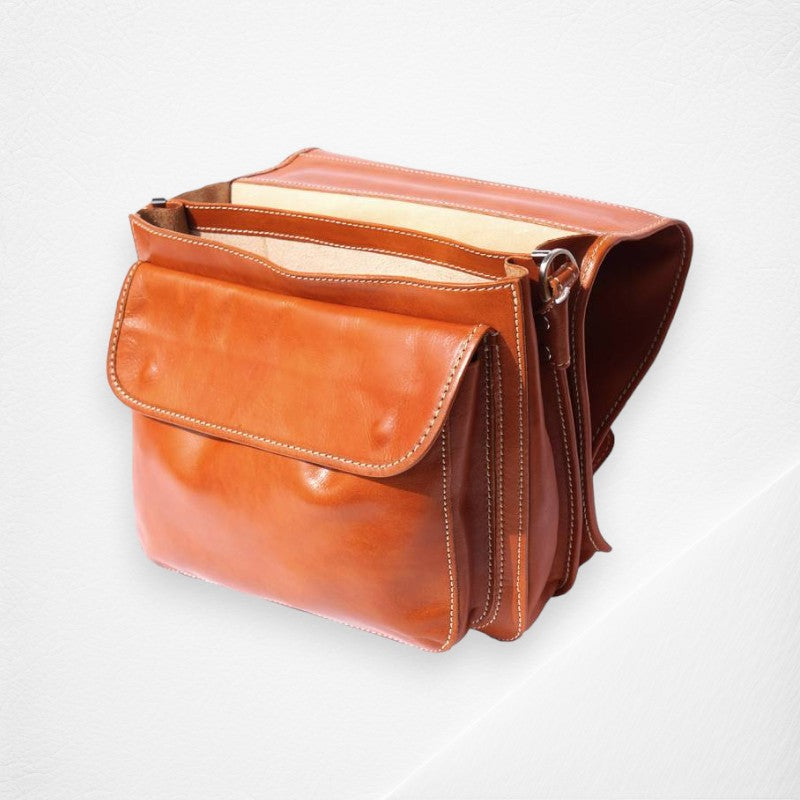 Leather Briefcase With Two Compartments