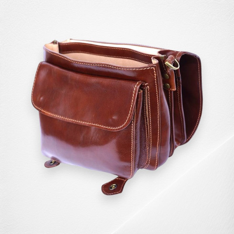 Leather Briefcase With Two Compartments