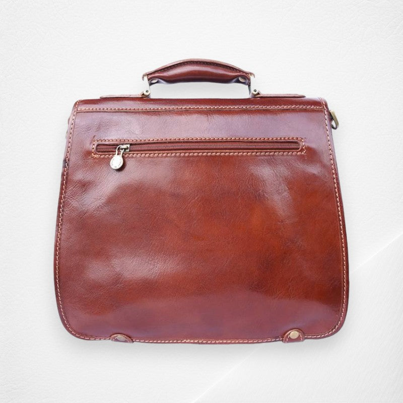 Leather Briefcase With Two Compartments