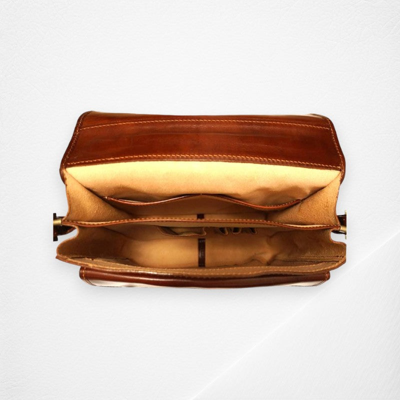 Leather Briefcase With Two Compartments