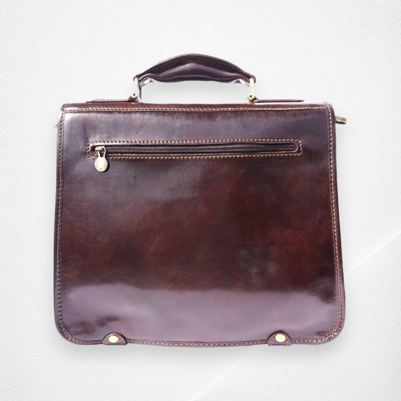Leather Briefcase With Two Compartments