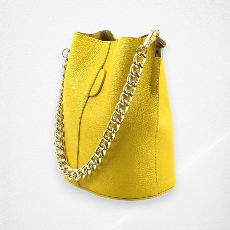 Maddalena Leather Bucket Bag