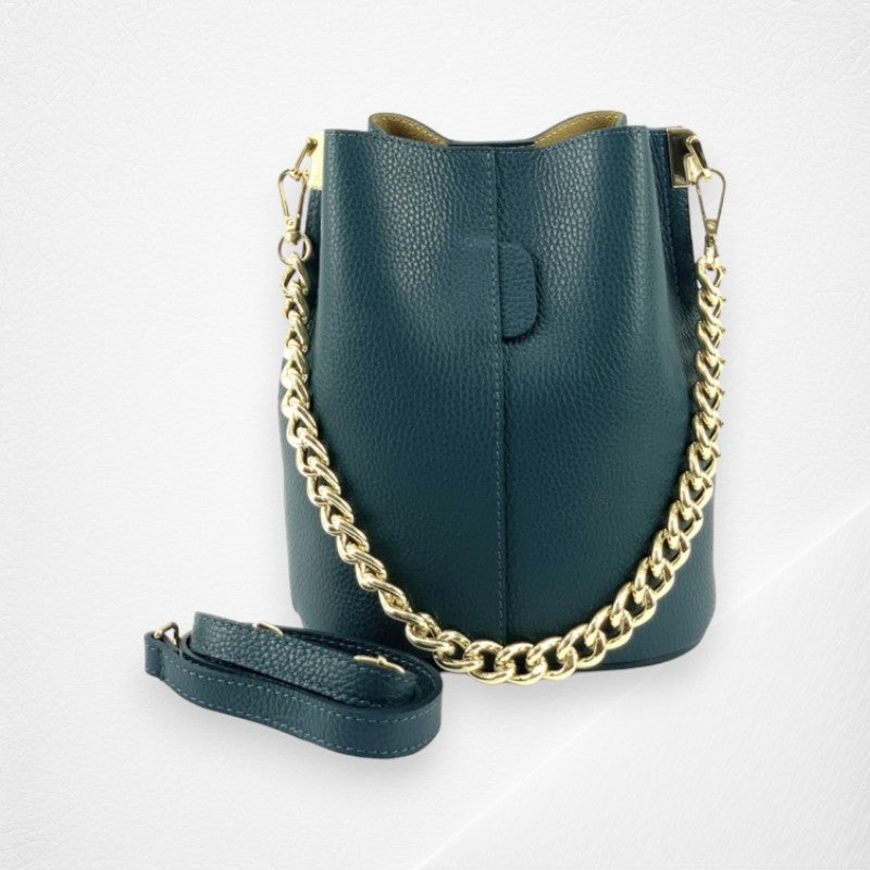 Maddalena Leather Bucket Bag