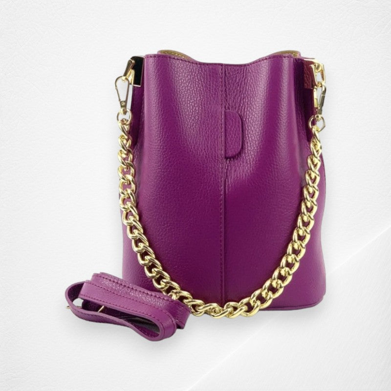 Maddalena Leather Bucket Bag