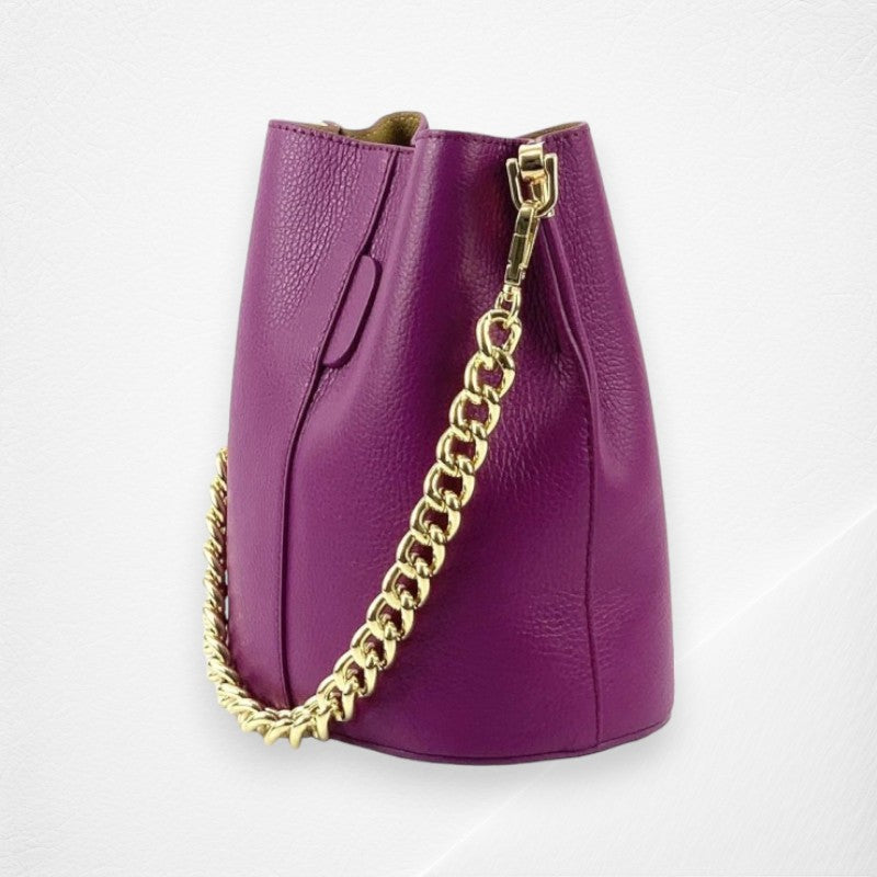 Maddalena Leather Bucket Bag