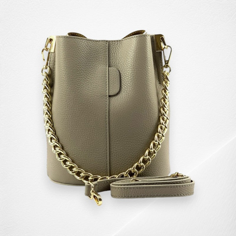 Maddalena Leather Bucket Bag