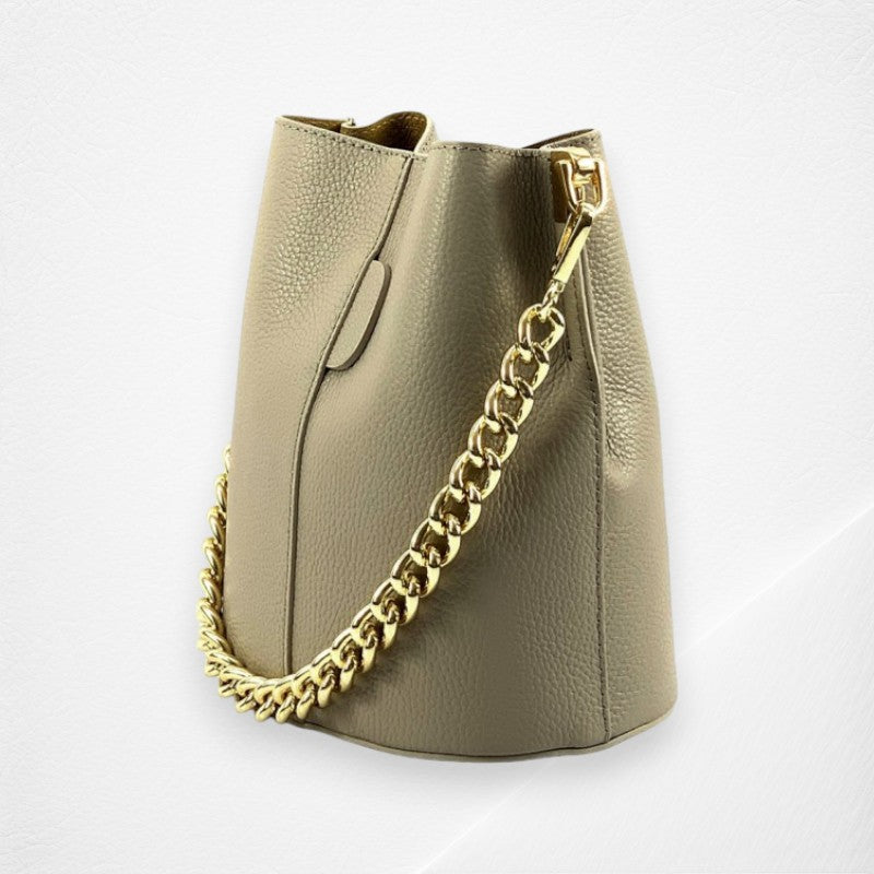 Maddalena Leather Bucket Bag