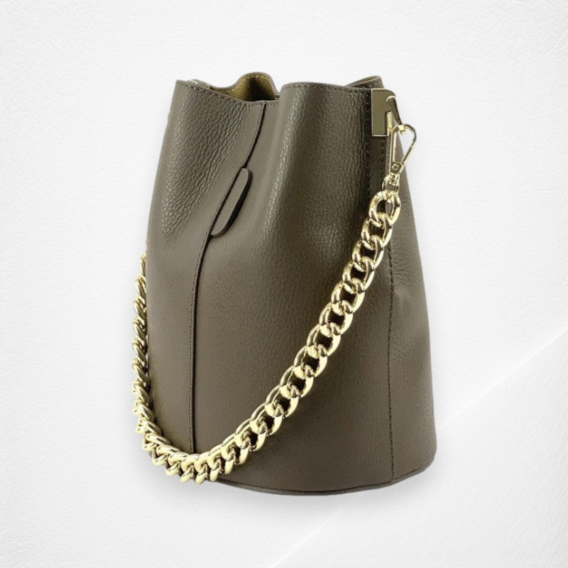 Maddalena Leather Bucket Bag