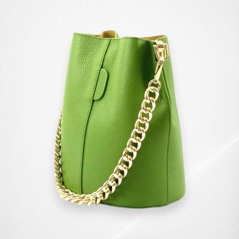 Maddalena Leather Bucket Bag
