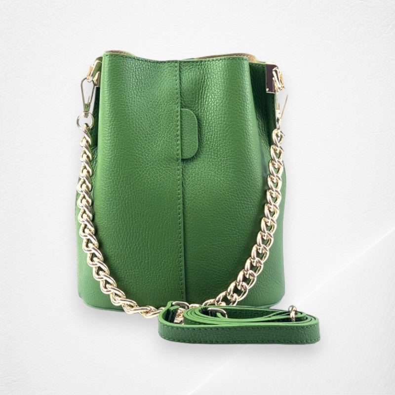 Maddalena Leather Bucket Bag