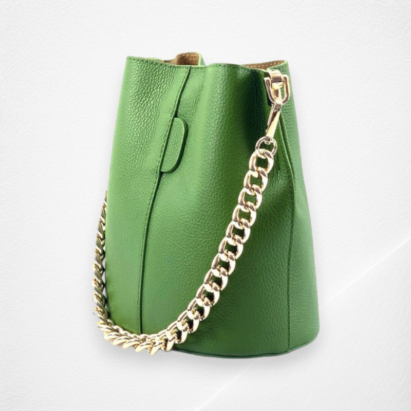Maddalena Leather Bucket Bag