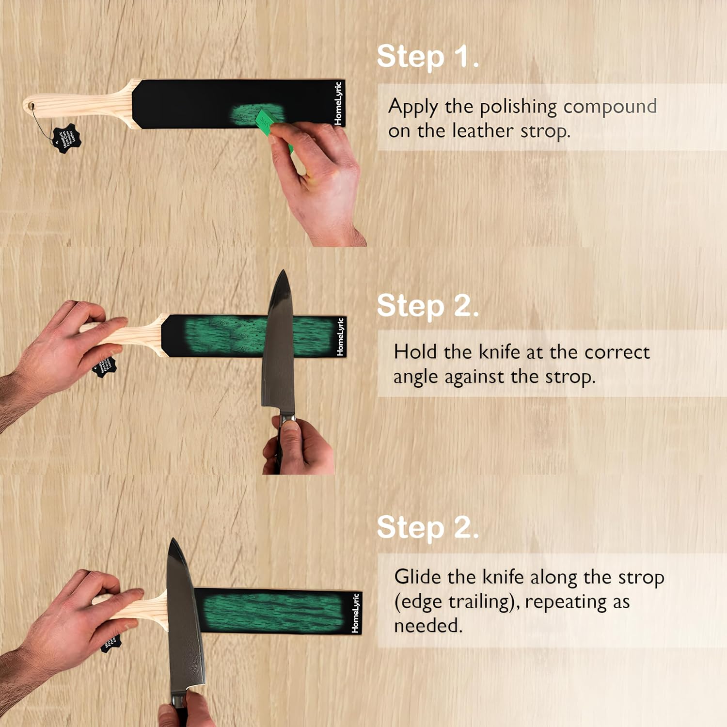Leather strop for Knife Sharpening Get Edges with Pocket leather strop for knife sharpening, Polishing Compound & Easy to Use knife strop with Ergonomic Handle