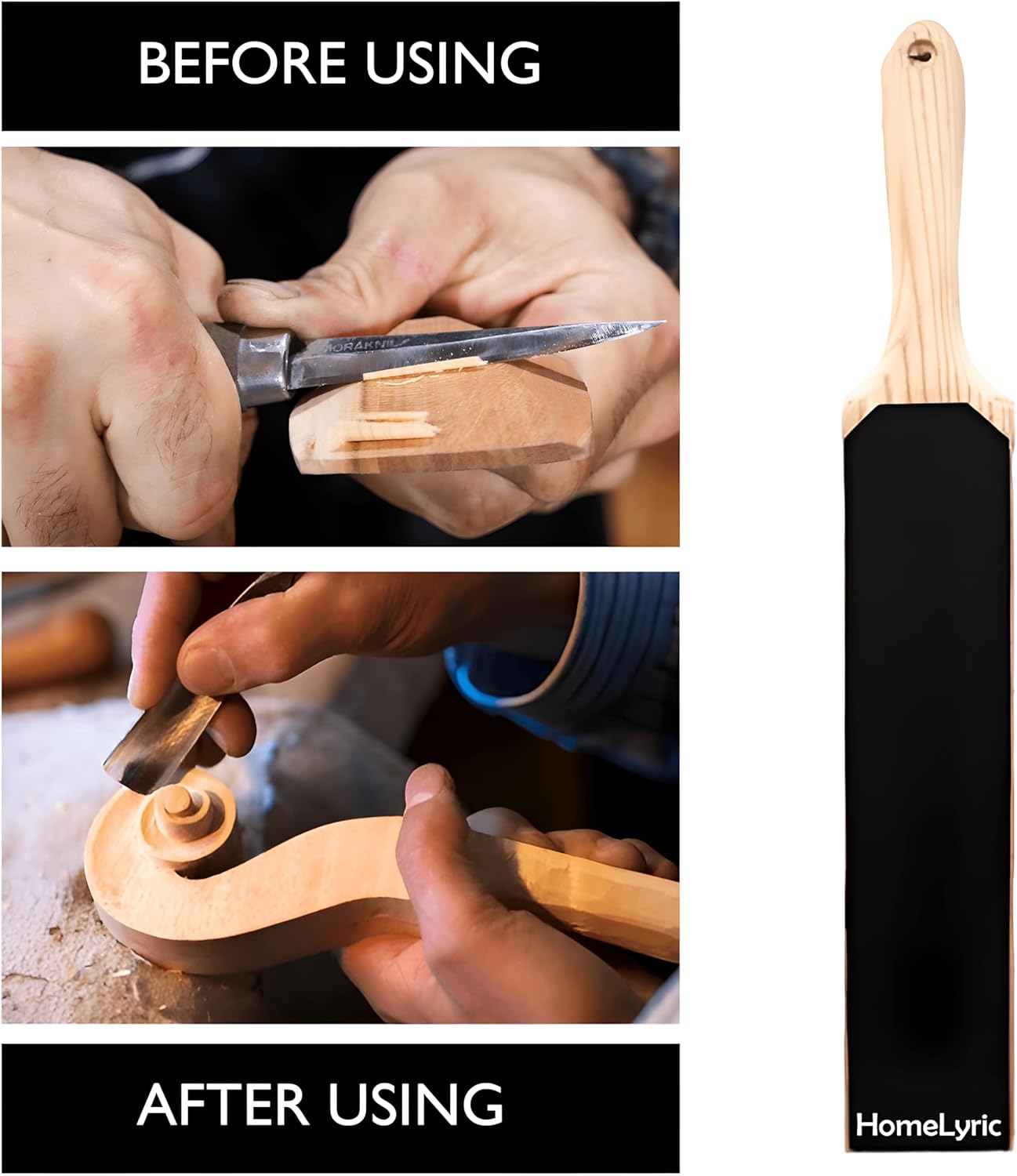 Leather strop for Knife Sharpening Get Edges with Pocket leather strop for knife sharpening, Polishing Compound & Easy to Use knife strop with Ergonomic Handle