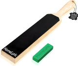 Leather strop for Knife Sharpening Get Edges with Pocket leather strop for knife sharpening, Polishing Compound & Easy to Use knife strop with Ergonomic Handle
