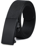 Men’s Tactical Ratchet Web Belt – Nylon No-Hole Hiking & Golf Belt with Automatic Buckle