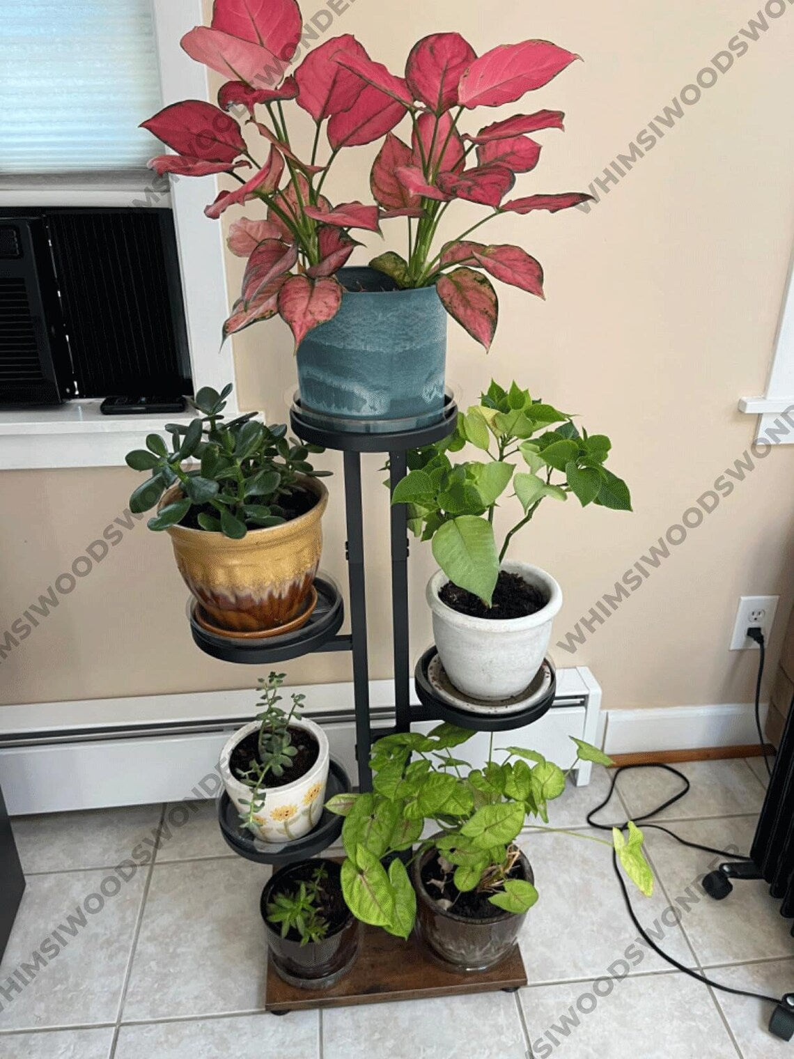 Multi Tier Wood & Metal Plant Stand | Indoor Plant Stand | Plant Rack | Tiered Plant Stand | Plant Pot | Flower Stand | Plant Lover Gift