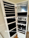 Rotating Wooden Jewelry Armoire With Full Length Mirror | Jewelry Organizer | Jewelry Cabinet | Lockable Jewelry Cabinet | Gift For Her