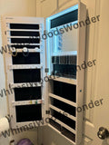 Rustic Wood Jewelry Cabinet Armoire Organizer With LED Mirror | Storage Cabinet | Medicine Cabinet | Jewelry Holder | Bridesmaid Gift Box