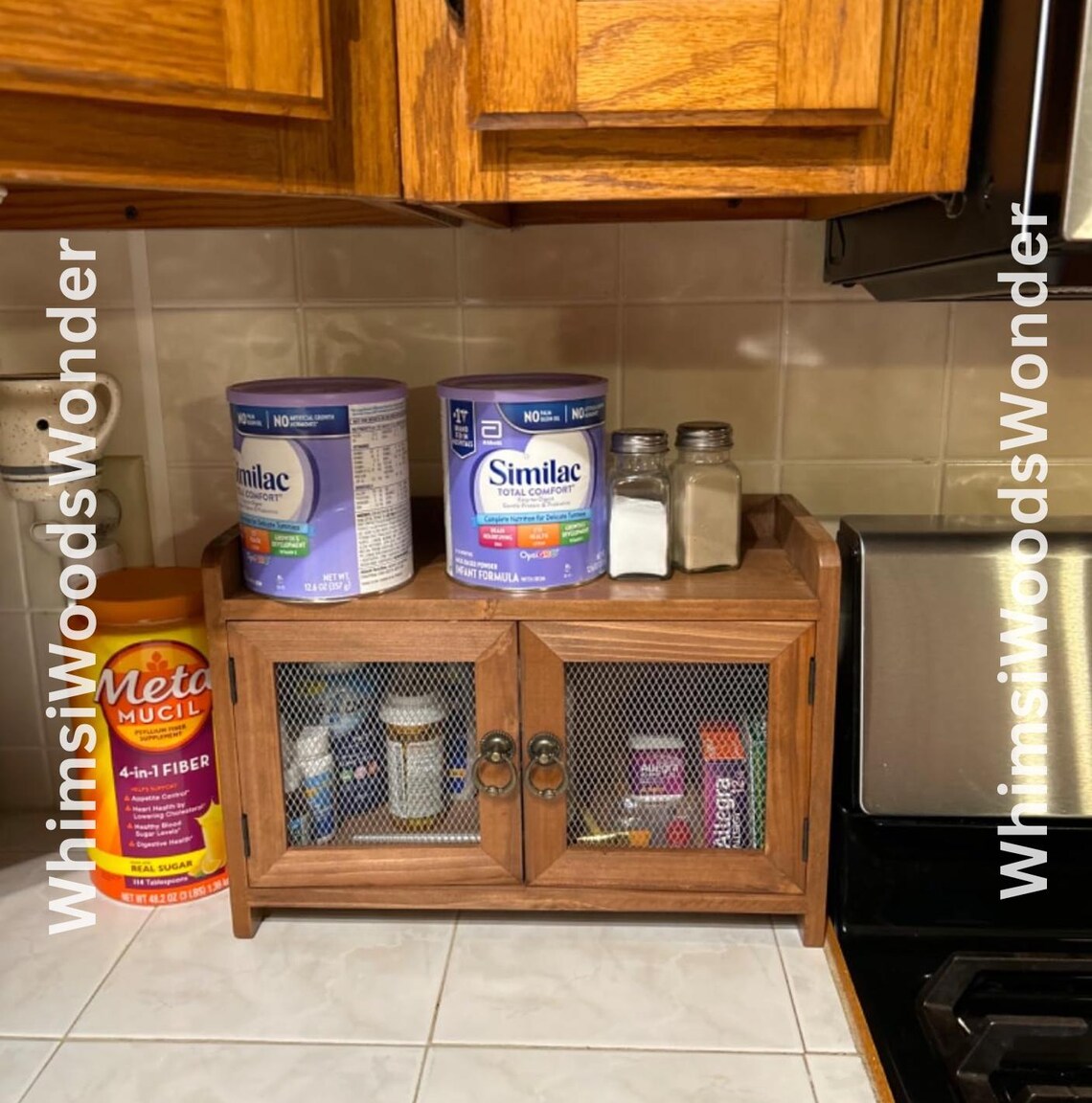 Rustic Wood Mini Countertop Cabinet | Storage Cabinet | Kitchen Storage | Bathroom Cabinet | Countertop Storage | Bathroom Storage