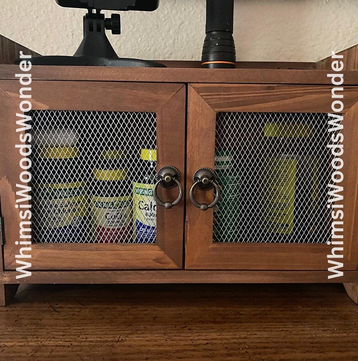 Rustic Wood Mini Countertop Cabinet | Storage Cabinet | Kitchen Storage | Bathroom Cabinet | Countertop Storage | Bathroom Storage