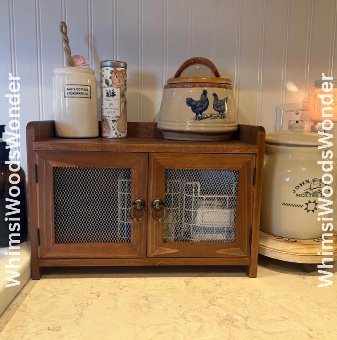 Rustic Wood Mini Countertop Cabinet | Storage Cabinet | Kitchen Storage | Bathroom Cabinet | Countertop Storage | Bathroom Storage