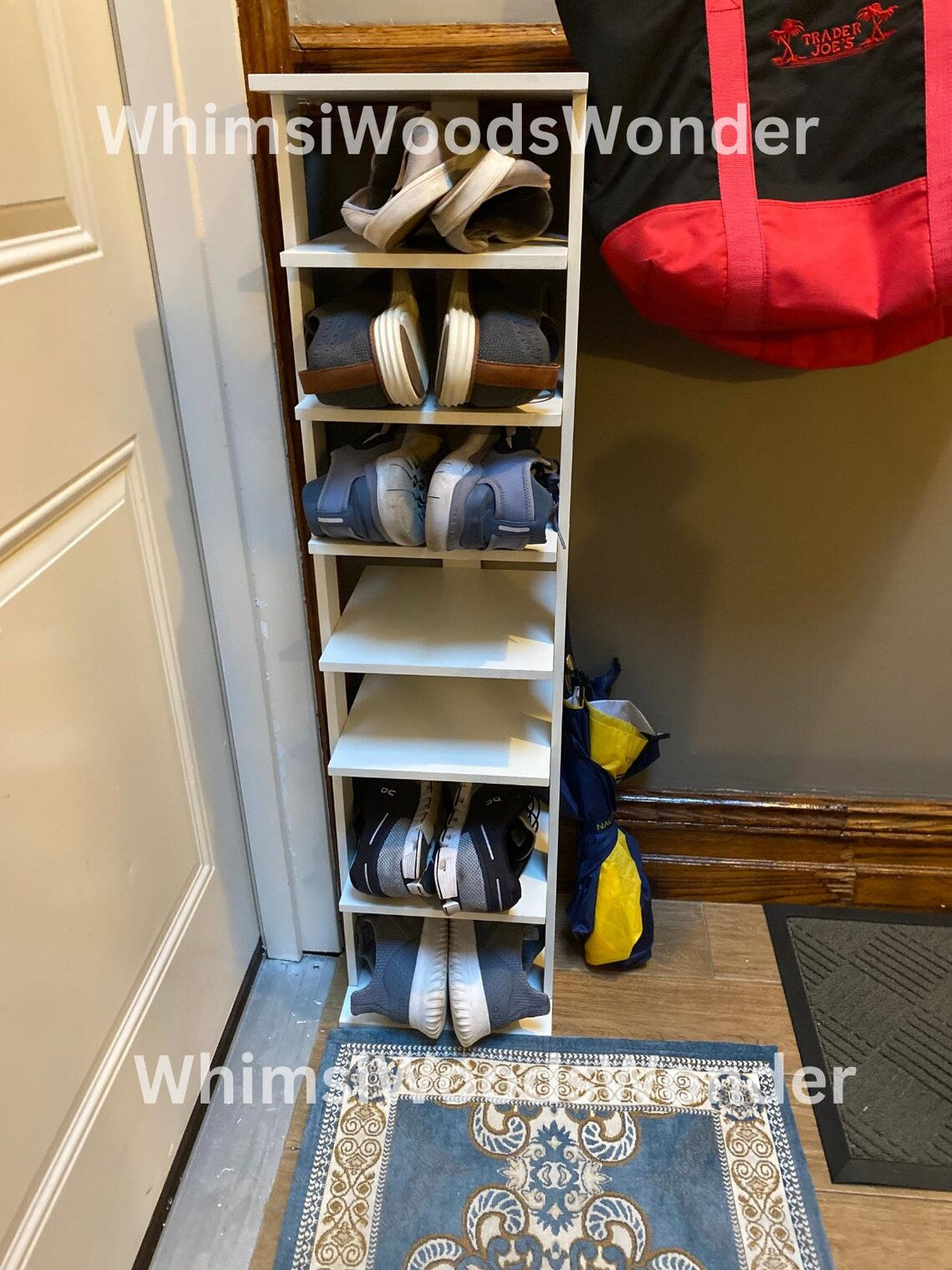 Rustic Wood Shoe Rack | Shoe Storage Stand | Vertical Shoe Organizer | Entryway Shoe Rack | Shoe Shelf | Modern Shoe Rack