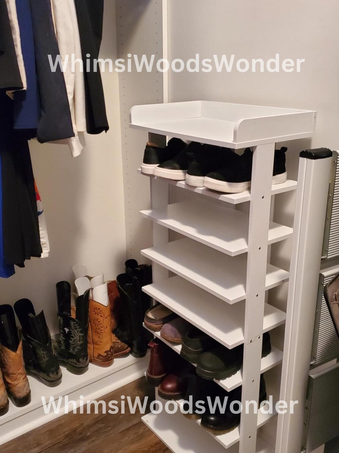 Rustic Wood Shoe Rack | Shoe Storage Stand | Vertical Shoe Organizer | Entryway Shoe Rack | Shoe Shelf | Modern Shoe Rack