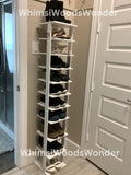 Rustic Wood Shoe Rack | Shoe Storage Stand | Vertical Shoe Organizer | Entryway Shoe Rack | Shoe Shelf | Modern Shoe Rack