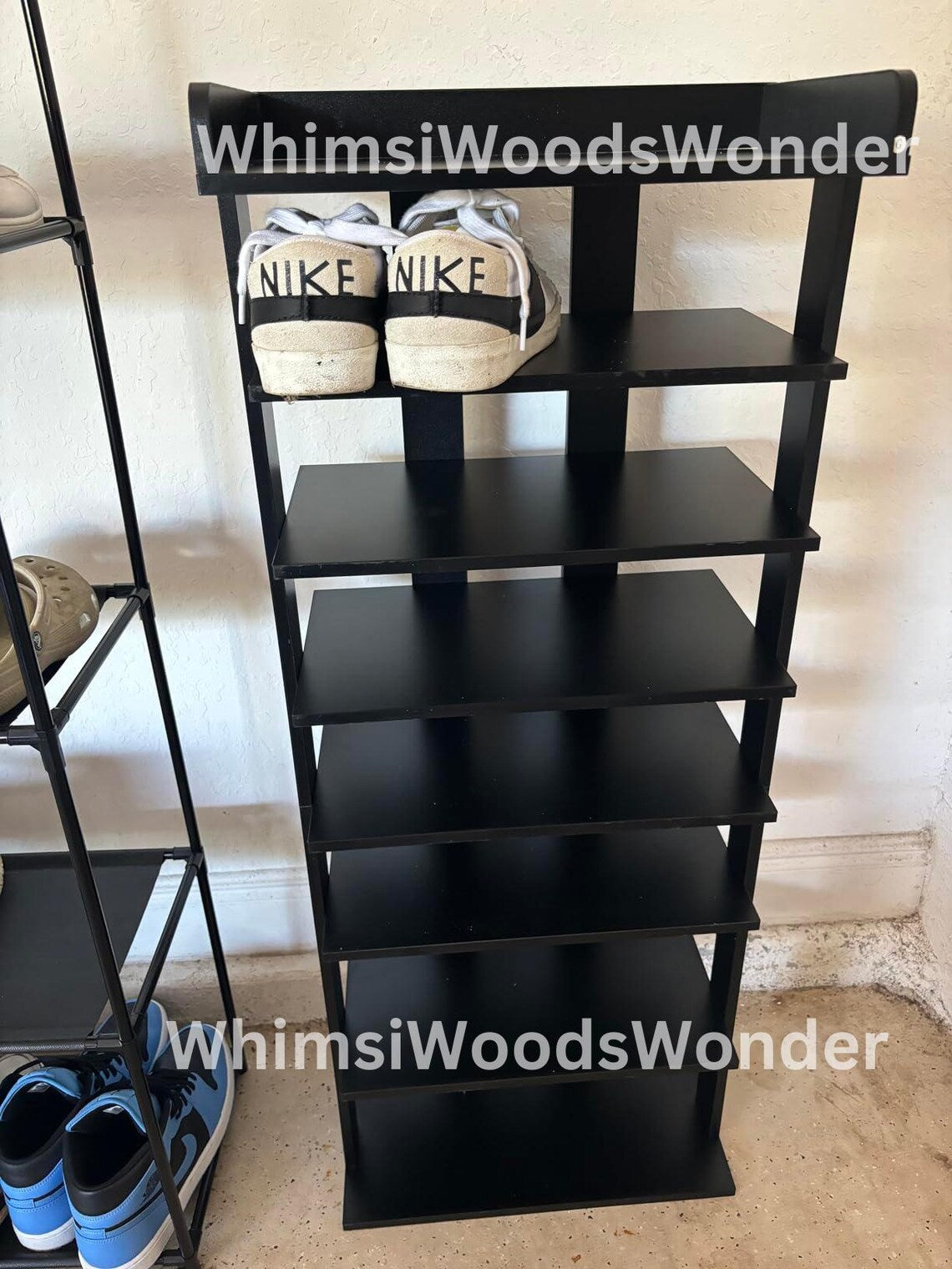 Rustic Wood Shoe Rack | Shoe Storage Stand | Vertical Shoe Organizer | Entryway Shoe Rack | Shoe Shelf | Modern Shoe Rack