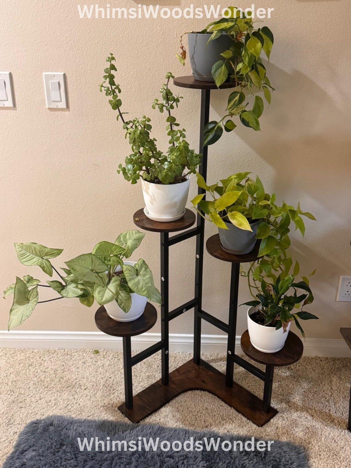 Set of 2 Wooden 6 Tier Plant Stand | Corner Plant Stand | Plant Stand Indoor | Modern Plant Stand | Plant Holder | Plant Shelf
