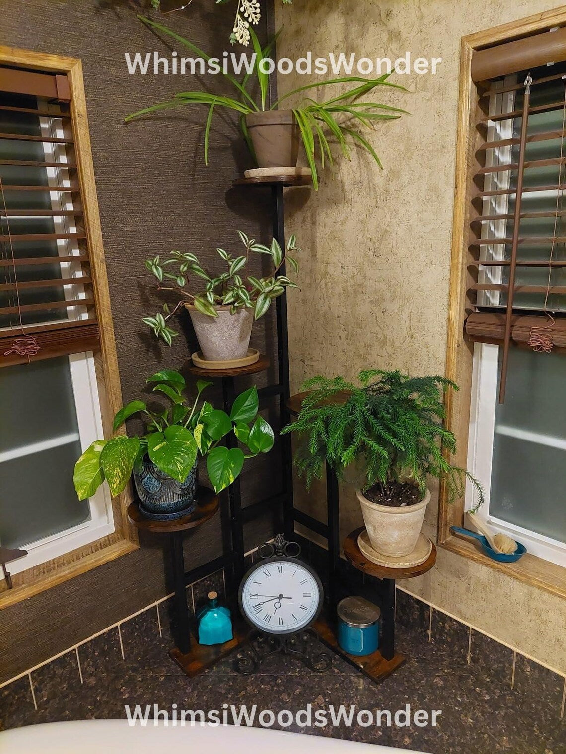 Set of 2 Wooden 6 Tier Plant Stand | Corner Plant Stand | Plant Stand Indoor | Modern Plant Stand | Plant Holder | Plant Shelf