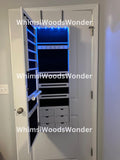 Wall Mounted Wood Jewelry Armoire With LED Mirror | Jewelry Cabinet | Jewelry Organizer Box | Jewelry Holder | Earring Holder | Gift For Her