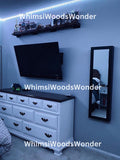 Wall Mounted Wooden Jewelry Armoire With Full Length Mirror | Jewelry Cabinet | Jewelry Organizer | Jewelry Storage | Necklace Holder