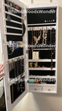 Wall Mounted Wooden Jewelry Armoire with Mirror | Jewelry Organizer | Jewelry Cabinet | Jewelry Storage | Earring Display | Gift For Her