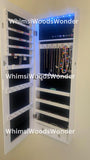 Wall Mounted Wooden Jewelry Armoire with Mirror | Jewelry Organizer | Jewelry Cabinet | Jewelry Storage | Earring Display | Gift For Her