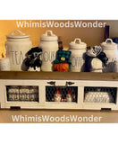 Wood Chicken Wire Countertop Shelf | Pantry Storage Cabinet | Kitchen Counter Shelf | Kitchen Storage | Kitchen Decor | Storage Cabinet