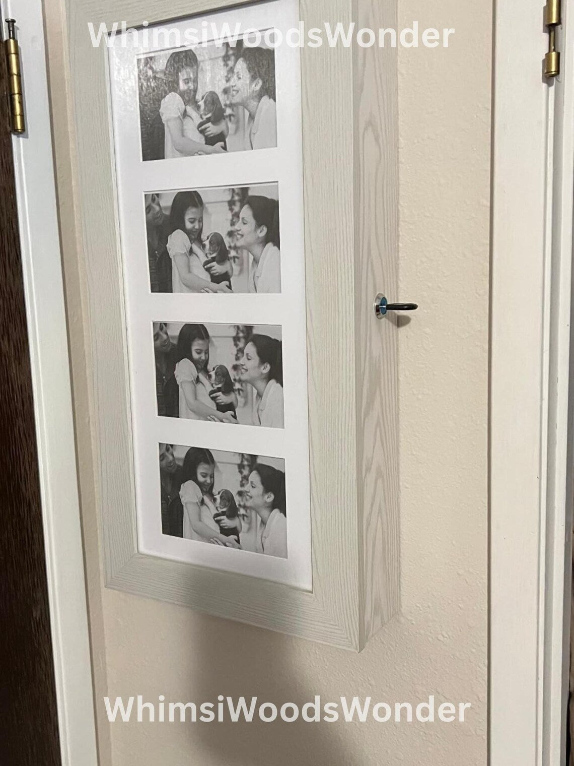 Wood Jewelry Armoire with Photo Frame | Jewelry Cabinet | Jewelry Organizer | Necklace Display | Earring Organizer | Makeup Organizer