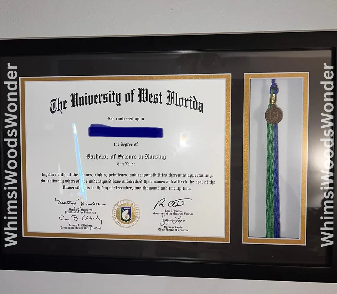 Wooden Diploma Frame with Tassel Holder | College Degree Frame | Graduation Frames | Masters Diploma Frame | Gift For Graduate