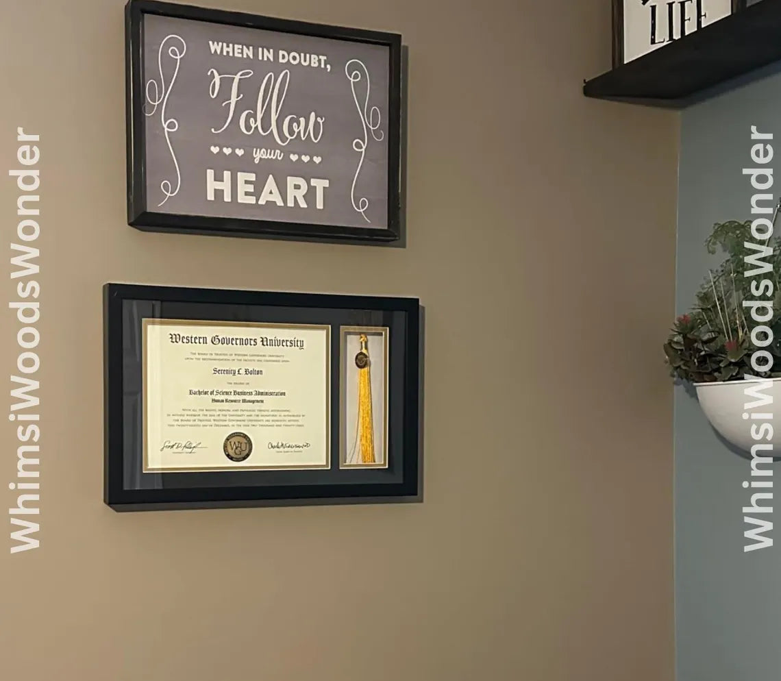 Wooden Diploma Frame with Tassel Holder | College Degree Frame | Graduation Frames | Masters Diploma Frame | Gift For Graduate