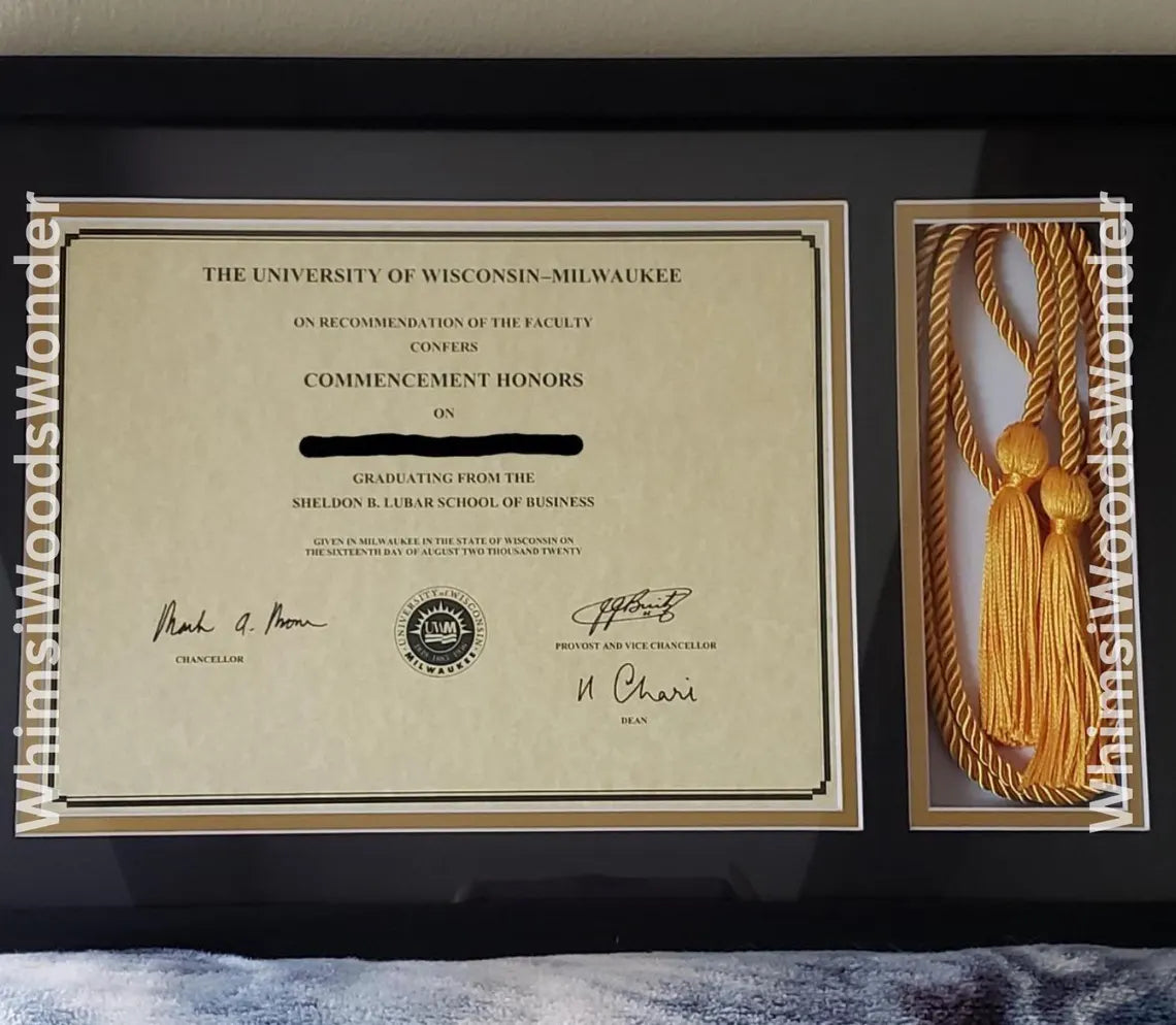 Wooden Diploma Frame with Tassel Holder | College Degree Frame | Graduation Frames | Masters Diploma Frame | Gift For Graduate