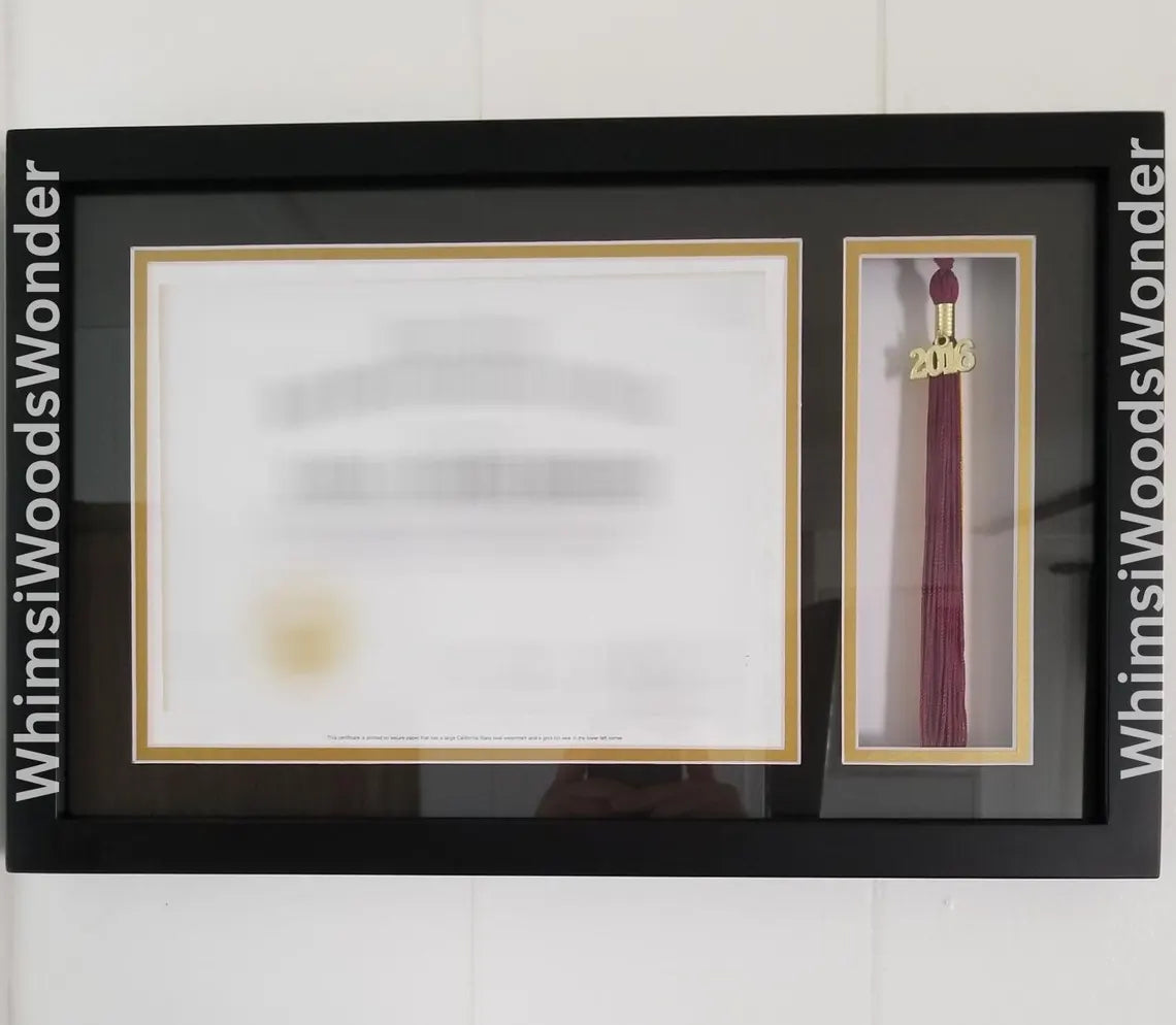 Wooden Diploma Frame with Tassel Holder | College Degree Frame | Graduation Frames | Masters Diploma Frame | Gift For Graduate