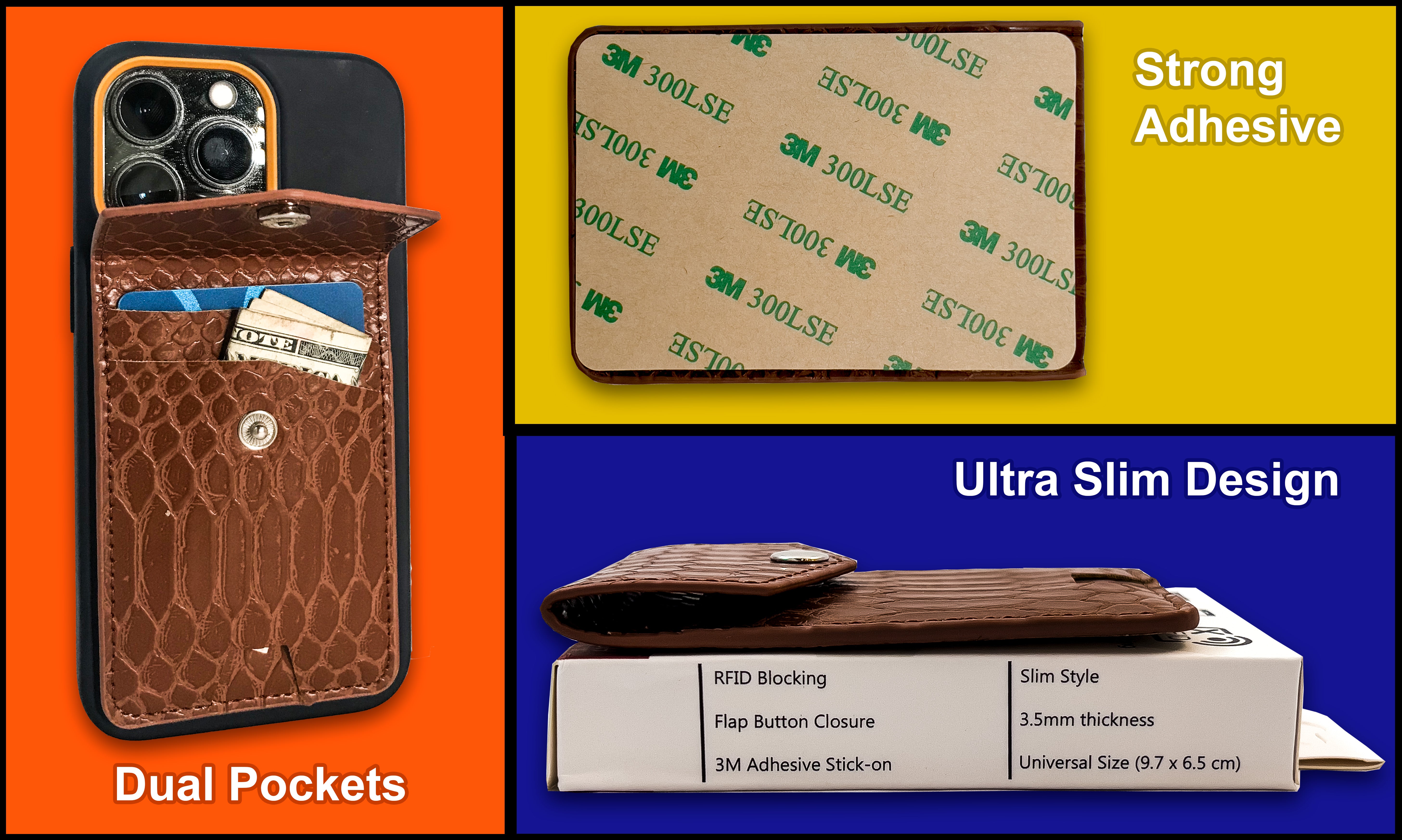 Cell Phone Faux Leather Wallet (Pack Of 2)